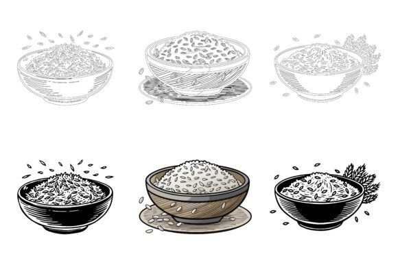 Bowl of Rice Cartoon Illustration: A Versatile Asset for Modern Creative Workflows