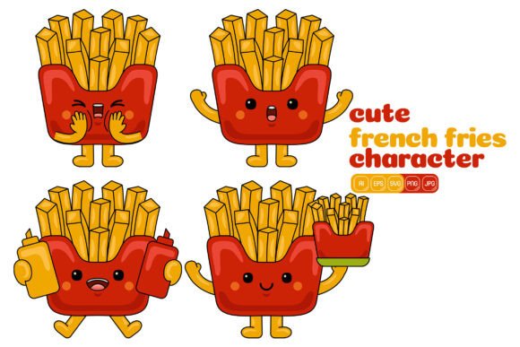 Cute French Fries Mascot Vector Pack 04: A Toolkit for Modern Brand Narratives