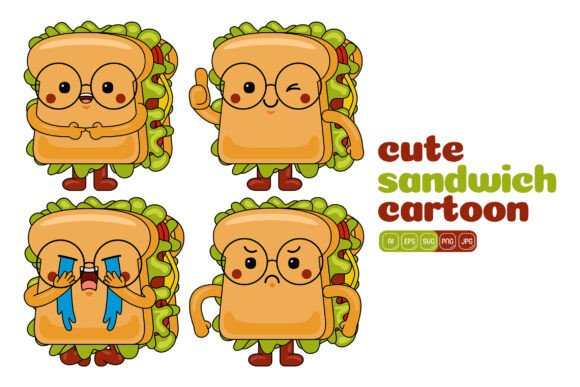 Cute Sandwich Mascot Vector Pack 03: Your Toolkit for Versatile Design