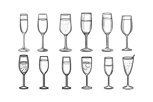 Elevate Your Projects with a Wine Glass Silhouette Vector Set