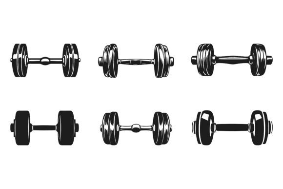 Evaluating Dumbbells on White Background: A Practical Resource for Graphic Projects