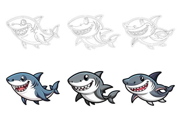 Funny Cute Happy Blue Sharks: Your Creative Launchpad