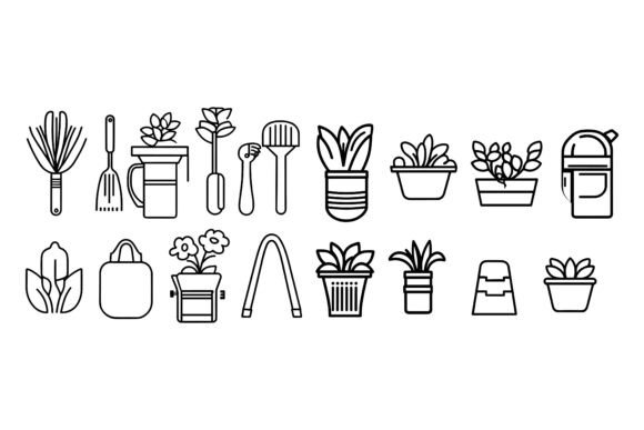 Integrating Gardening Tools Line Art Pattern Design into Your Creative Workflow
