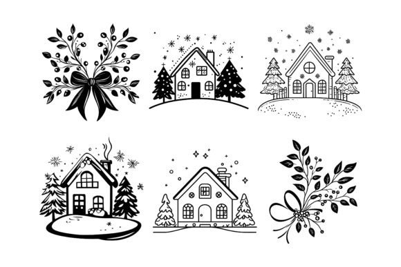 Merry Christmas Set Con: Elevate Your Holiday Projects with Flat Style Illustrations