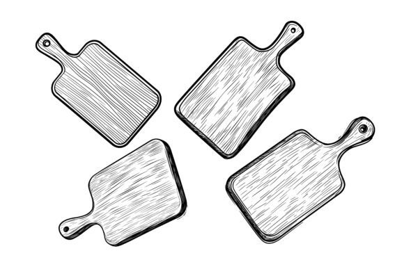 The Artful Utility of a Wooden Cutting Board Illustration