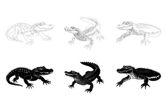 The Strategic Power of the Crocodile Silhouette Vector Set in Modern Design