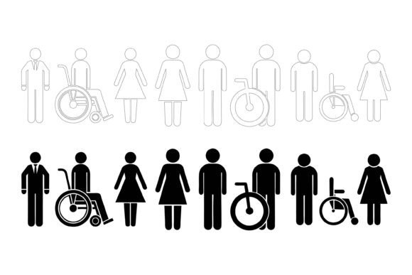 Understanding the Versatility of the Man, Woman, Disabled Vector Icon Set
